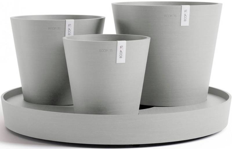 ECOPOTS Blumentopf Dubai Weißgrau, für innen und außen: frostsicher, bruchsicher und lichtbeständig von ECOPOTS