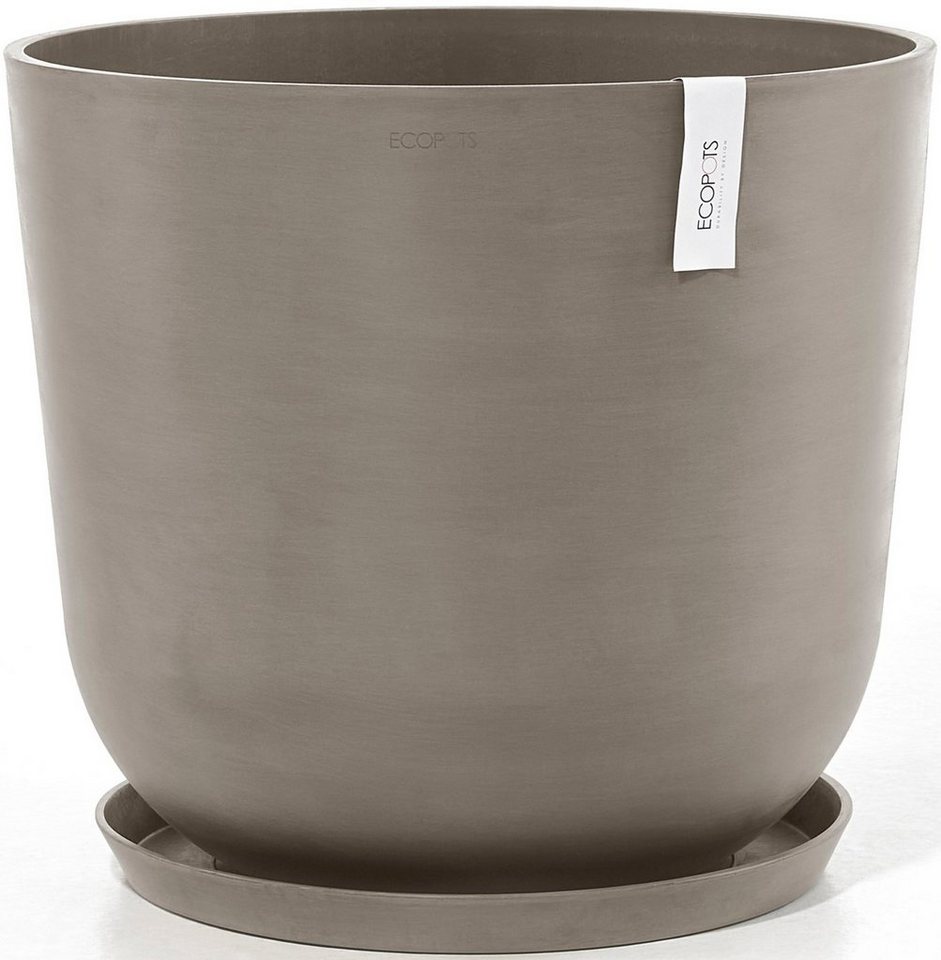 ECOPOTS Blumentopf Oslo 55 + Wassersystem Taupe, für innen und außen: frostsicher, bruchsicher und lichtbeständig von ECOPOTS