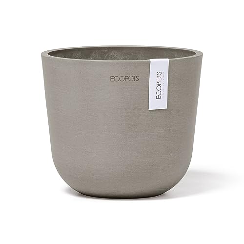 Ecopots Blumentopf Oslo Braun Grau - Durchmesser Ø 11 cm rund klein - Pflanzentopf aus Recycling Kunststoff - Übertopf modern für Indoor und Outdoor von Ecopots