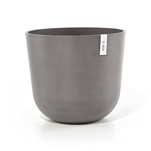 ECOPOTS Blumentopf Oslo Braun Grau - mit Wasserversorgung - Durchmesser Ø 35 cm rund groß - Pflanzentopf aus Recycling Kunststoff - Übertopf modern für Indoor und Outdoor von ECOPOTS