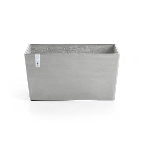 Ecopots Blumentopf Paris Hell Grau - 60 x 26 cm - Raumteiler, Sichtschutz - Pflanzentopf rechteckig aus Recycling Kunststoff - Übertopf modern für Indoor und Outdoor von Ecopots