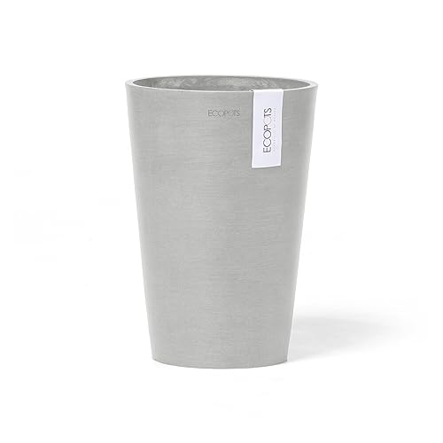 Ecopots Blumentopf Pisa Hell Grau - Durchmesser Ø 17 cm rund - für Schnittblumen, Gestecke - Pflanzentopf aus Recycling Kunststoff - Übertopf modern für Indoor und Outdoor von Ecopots