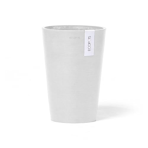 Ecopots Blumentopf Pisa Weiß - Durchmesser Ø 17 cm rund - für Schnittblumen, Gestecke - Pflanzentopf aus Recycling Kunststoff - Übertopf modern für Indoor und Outdoor von Ecopots