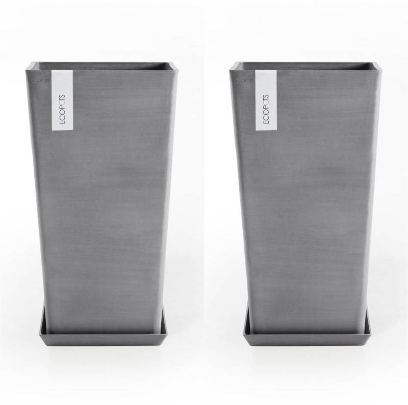 ECOPOTS Blumentopf Rotterdam (Set, 2 St), mit passenden Untersetzern von ECOPOTS