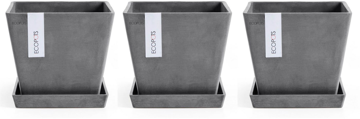 ECOPOTS Blumentopf Rotterdam (Set, 3 St), mit passenden Untersetzern von ECOPOTS