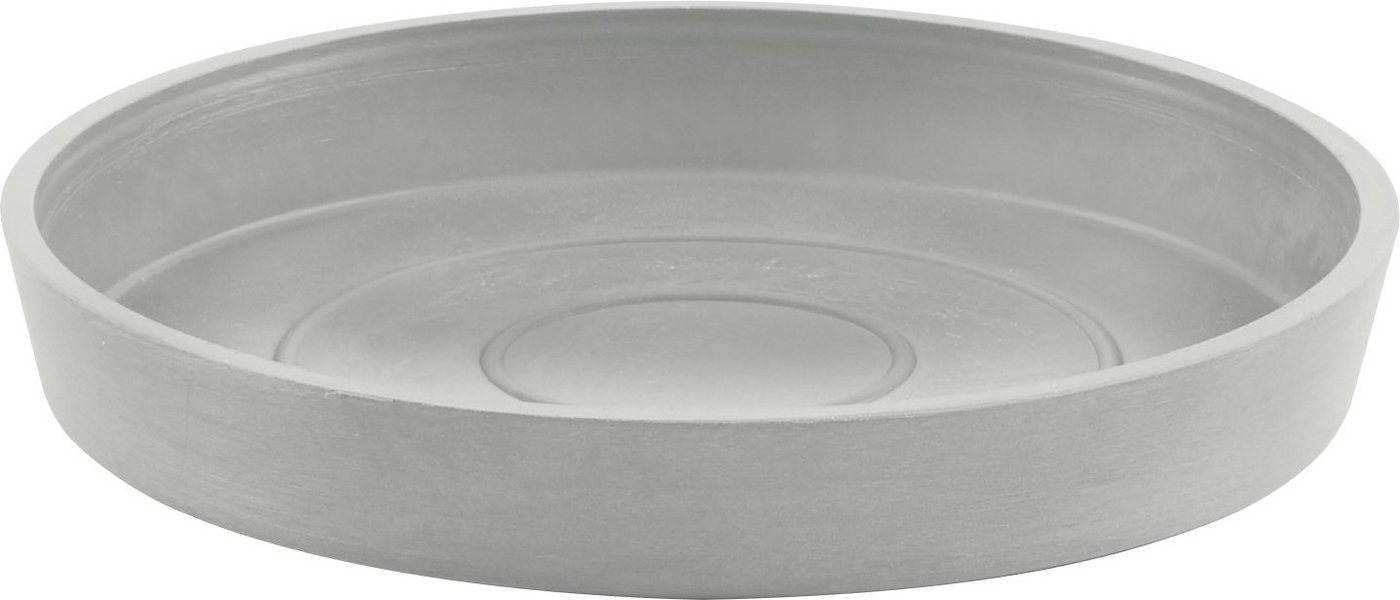 ECOPOTS Blumentopfuntersetzer ROUND SAUCER White Grey, BxTxH: 15x15x2,5 cm von ECOPOTS