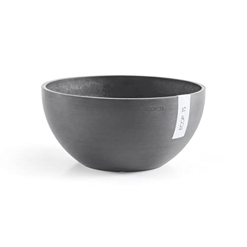 Ecopots Pflanzschale Blumentopf Brüssel Grau - Durchmesser Ø 35 cm rund groß - Pflanzentopf aus Recycling Kunststoff - Übertopf modern für Indoor und Outdoor von Ecopots