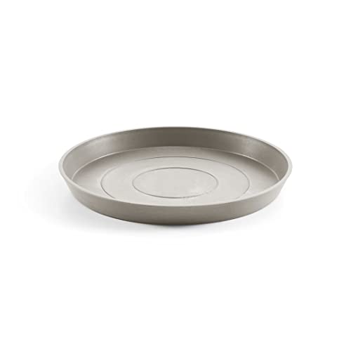 Ecopots Untersetzer für Blumentopf Amsterdam Braun Grau - Durchmesser Ø Außen 44 cm/Innen 40 cm rund groß - Unterteller für Pflanzentopf Recycling Kunststoff - Topfuntersetzer Indoor Outdoor von Ecopots