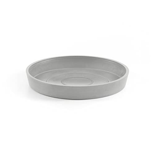 Ecopots Untersetzer für Blumentopf Amsterdam Weiß Grau - Durchmesser Ø Außen 18 cm/Innen 16 cm rund klein - Unterteller für Pflanzentopf Recycling Kunststoff - Topfuntersetzer Indoor Outdoor von Ecopots