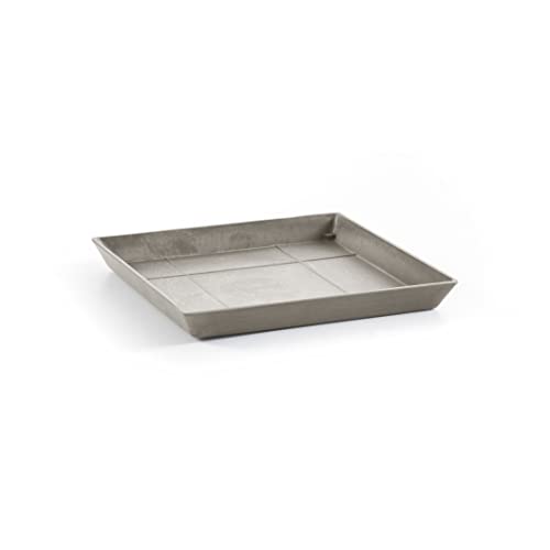 Ecopots Untersetzer für Blumentopf Rotterdam Braun Grau (Taupe) - Außen 22 x 22 cm/Innen 19 x 19 cm - Unterteller für Pflanzentopf aus Recycling Kunststoff - Topfuntersetzer modern Indoor/Outdoor von Ecopots