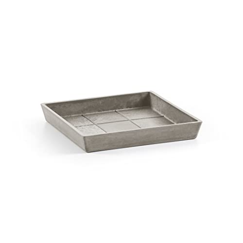 Ecopots Untersetzer für Blumentopf Rotterdam Braun Grau (Taupe) - Außen 18 x 18 cm/Innen 15 x 15 cm - Unterteller für Pflanzentopf aus Recycling Kunststoff - Topfuntersetzer modern Indoor/Outdoor von Ecopots