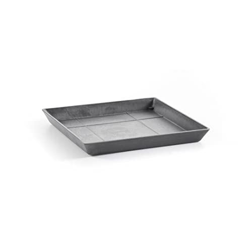 Ecopots Untersetzer für Blumentopf Rotterdam Grau - Außen 28 x 28 cm/Innen 24 x 24 cm - Unterteller für Pflanzentopf aus Recycling Kunststoff - Topfuntersetzer modern für Indoor und Outdoor von Ecopots