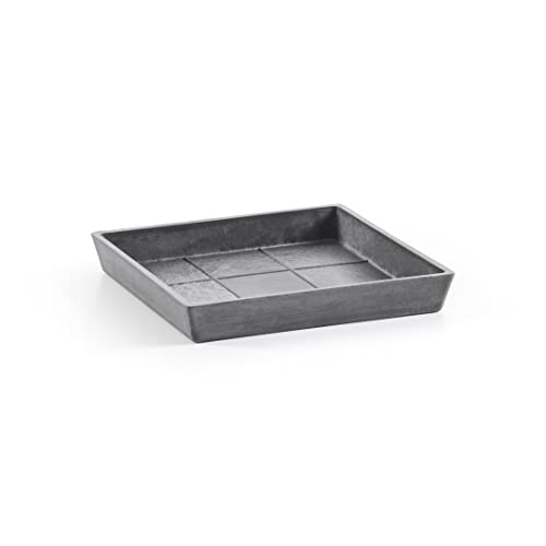 ECOPOTS Untersetzer für Blumentopf Rotterdam Grau - Außen 18 x 18 cm/Innen 15 x 15 cm - Unterteller für Pflanzentopf aus Recycling Kunststoff - Topfuntersetzer modern für Indoor und Outdoor von ECOPOTS