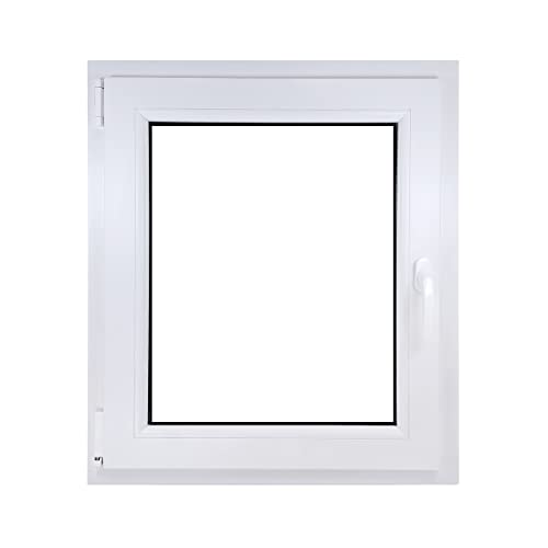 ECOPROF Kellerfenster | Langlebiges Kunststoff-Fenster | Maße 60x80 cm (600x800 mm) | Dreh-Kipp Fenster DIN Links | Farbe: Weiss | 70mm Profil von ECOPROF.eu