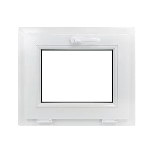 ECOPROF Kipp - Kellerfenster | Kunststoff Fenster | Gartenhaus Fenster | Maße: 40x40 cm (400x400 mm) | Farbe: Exterieur: Anthrazit | Interieur: Weiß | 70mm Profil von ECOPROF.eu