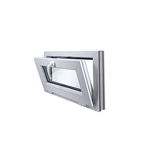 ECOPROF Kipp - Kellerfenster | Kunststoff Fenster | Gartenhaus Fenster | Maße: 70x40 cm (700x400 mm) | Farbe: Weiß | 70mm Profil von ECOPROF.eu