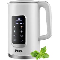 Ecosa - Wasserkocher Edelstahl mit Temperatureinstellung (40°C-100°C) 1,7 Liter 2200 Watt Teekocher 100% bpa frei Warmhaltefunktion led Display mit von ECOSA