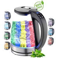 Ecosa - Glas Wasserkocher mit Temperatureinstellung 40°C - 100°C 1,8 l 2200 Watt LCD-Display led Beleuchtung Hochwertiges Edelstahl von ECOSA