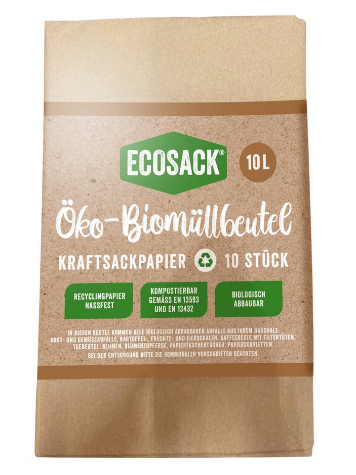 ECOSACK Müllbeutel Biomüllbeutel 10 L, 10 Stück von ECOSACK