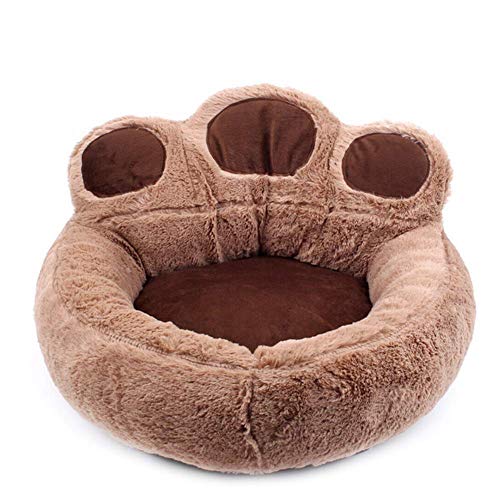 ECOSWAY Haustier Hund Bett Sofa Bär Klaue Form Hundehütte Schön Weich Atmungsaktiv für Schlaf - Kaffee, Large von ECOSWAY