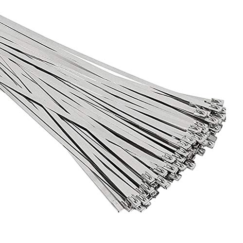 Ecosway 100 Stück Mehrzweck-Verriegelungskabel, Metallreißverschluss, Edelstahl, selbstschließend, Kabelbinder, 4,6 mm x 100 mm., 100 Pcs von ECOSWAY