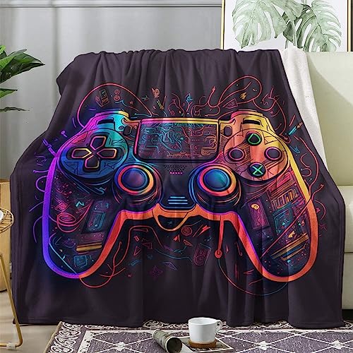 ECOTOS Kuscheldecke Flauschig Gamepad, Decke Wolldecke 150x200 Gaming, Flanell Sofadecke Blanket XL, Fleecedecke Wohndecke Schlafdecke Winter Warm Weich, Deko Decken für Couch Bed von ECOTOS