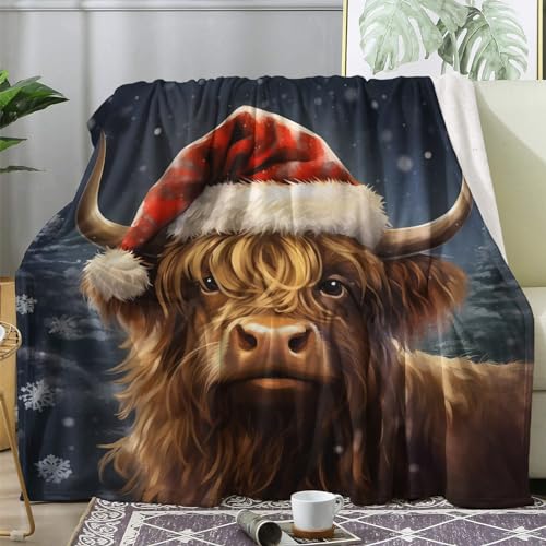 Kuscheldecke Flauschig Weihnachten, Große Decke Fleecedecke 230x270 Highland Cow, Flanell Sofadecke Blanket, Wohndecke Schlafdecke Winter Warm Weich, Deko Decken für Couch Bed Kuscheldecke Flauschig Weihnachten, Große Decke Fleecedecke 230x270 Highland Cow, Flanell Sofadecke Blanket, Wohndecke Schlafdecke Winter Warm Weich, Deko Decken für Couch Bed von ECOTOS