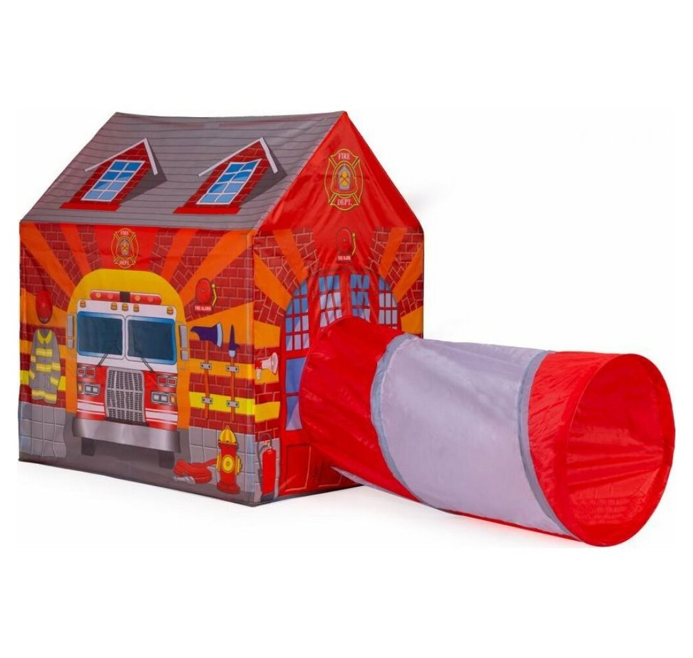 ECOTOYS Moskitonetz Kinderspielzelt mit Tunnel Feuerwache von ECOTOYS