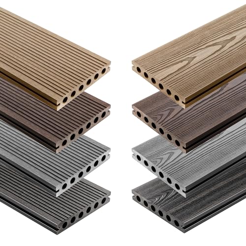 ECOTRAVERS - Terrassendielen Verbundwerkstoff - Muster 3D - 4 Farben | WPC Terrassen Komposit dielen von ECOTRAVERS