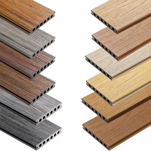 ECOTRAVERS | WPC Terrassendielen Verbundwerkstoff PREMIUM | Komposit dielen Balkonfliesen Terrassendielen Muster | Holzprobe | Sample kit | Musterstück | Sampler | 6stuck - 12 Farben von ECOTRAVERS