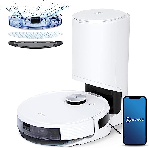 ECOVACS DEEBOT N10 PLUS Staubsaugerroboter mit Wischmopp 4300Pa, Auto-Absaugstation, bis zu 300 min/400 m², TrueMapping 2.0 dToF Laser Navigation, Teppich-Erkennung, individuelle Reinigung nach Zonen von ECOVACS