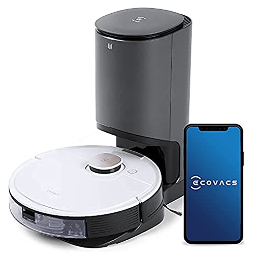 ECOVACS DEEBOT OZMO T8+ Staubsauger Roboter mit Absaugstation anthrazit (automatisch) und Wischfunktion, Saugroboter mit intelligenter Navigation, Alexa, weiß von ECOVACS