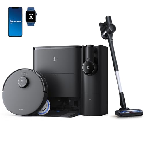 ECOVACS DEEBOT T30S Combo Complete Saugroboter mit Wischfunktion Akku-Staubsauger, All-in-One Reinigungsstation,11000Pa, ZeroTangle Technologie, TruEdge™ Kantenreinigung, Heißwasser-Mopp-Waschen von ECOVACS