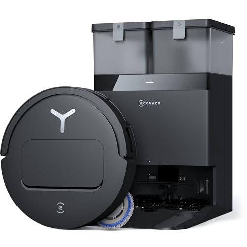 ECOVACS DEEBOT T50 PRO Omni Saugroboter mit Wischfunktion, Ausfahrende Seitenbürste und Wischmopp, 15.000 Pa, Auto Zugabe von Reinigungslösung, Moppwäsche mit 75°C heißem Wasser, Ultradünn 81 mm von ECOVACS