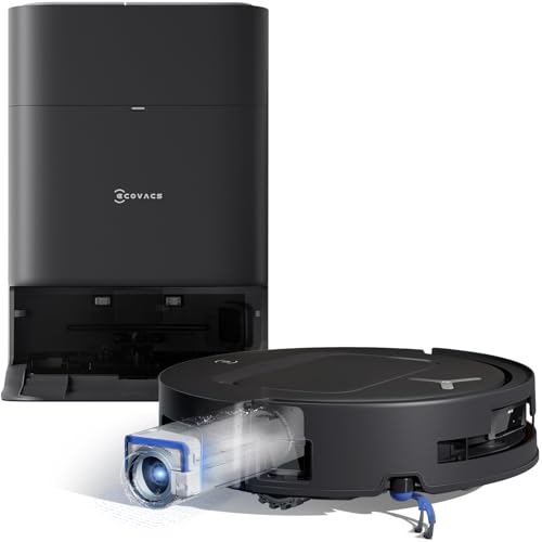 ECOVACS DEEBOT T80 Omni Saugroboter mit Wischfunktion, 18.000 Pa, OZMO Roller Wischwalze mit kontinuierlicher Frischwasser-Selbstreinigung, ZeroTangle 3.0,Moppwäsche mit 40-75℃ heißem Wasser, Schwarz von ECOVACS