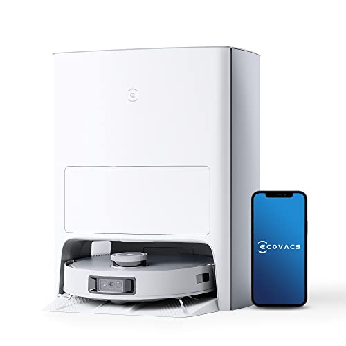 ECOVACS DEEBOT X1 OMNI White Saugroboter 5000Pa, Selbstwaschend/Selbstnachfüllend/Selbstheißlufttrockend/Selbstentleerend/Selbstreinigend Dock (AIVI 3D-Hinderniserkennung, Dualmopp-Druckwischen) von ECOVACS