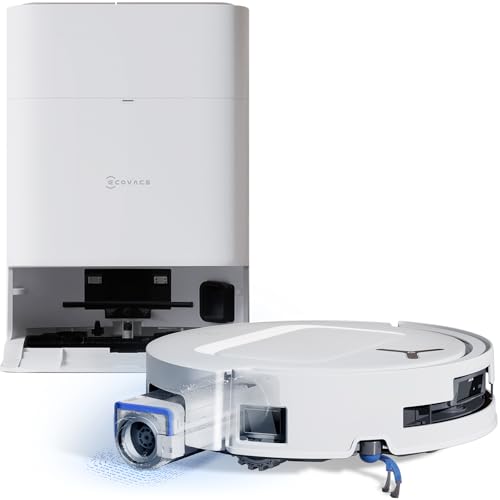ECOVACS DEEBOT T80 OMNI Saugroboter mit Wischfunktion, 18.000 Pa, OZMO ROLLER Wischwalze mit kontinuierlicher Frischwasser-Selbstreinigung, ZeroTangle 3.0, Moppwäsche mit 40-75℃ heißem Wasser, Weiß von ECOVACS