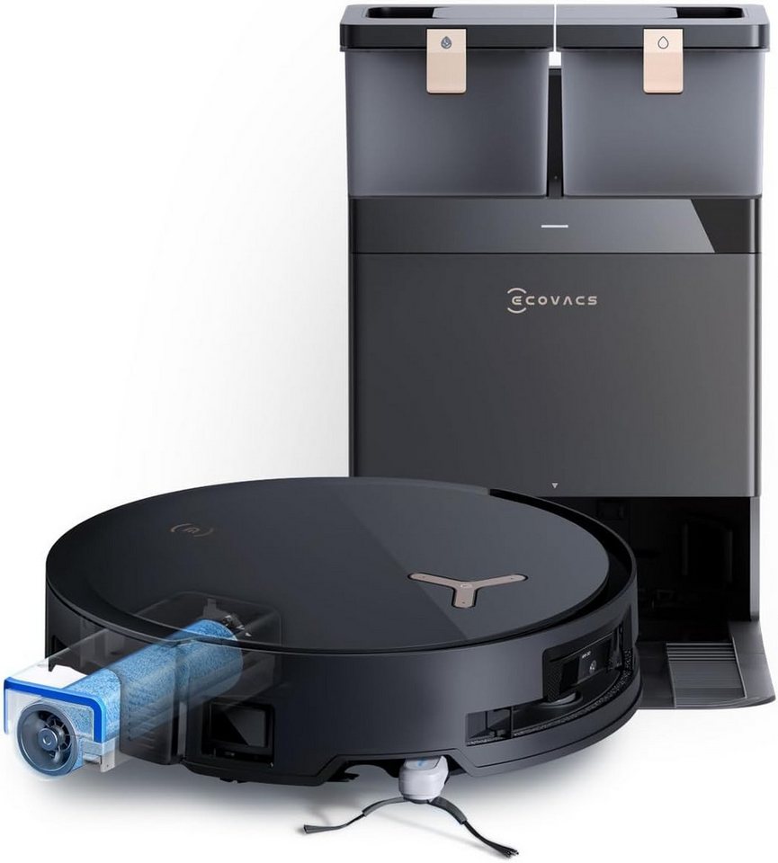 ECOVACS Saugroboter DEEBOT X8 PRO Omni Saugroboter mit Wischfunktion, OZMO ROLLER, Intelligente Kartierung, Randreinigung, Selbstauffüllendes Wasser von ECOVACS