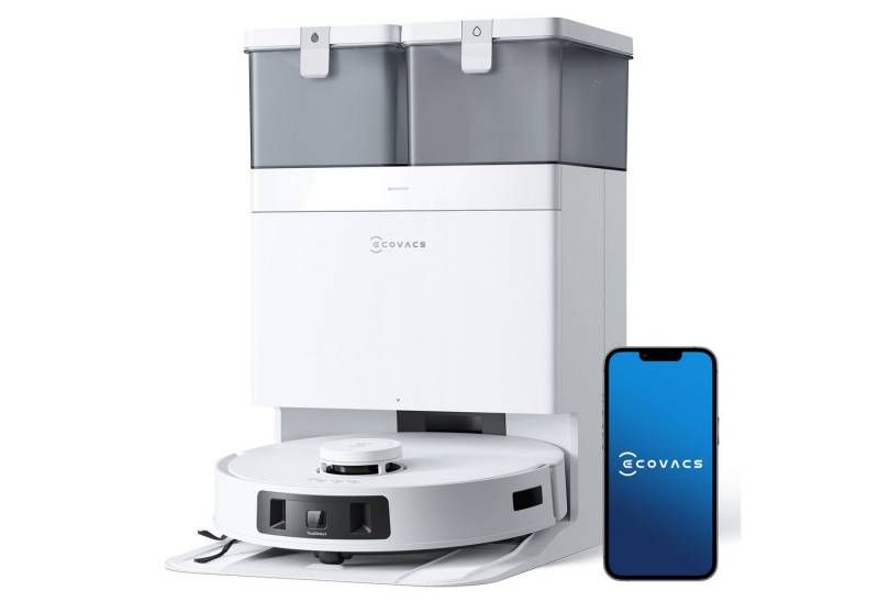 ECOVACS Saugroboter ECOVACS DEEBOT T30C PRO Omni, 60 W, Saugroboter mit Wischfunktion, Mini Station Staubsauger Roboter, 12.800 PA Saugkraft, OZMO Turbo 2.0, Adaptive Kantenreinigung mit TruEdge™ Mopping 2.0 Technolgie,TrueDetect 3D 3.0, ZeroTangle 2.0 Anti-Tangle™ Design (T30 omni upgrade) von ECOVACS