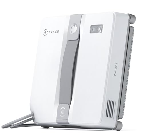 ECOVACS WINBOT Mini Fensterputzroboter, kompaktes Design, Doppel-Düsen mit Ultraschall-Zerstäubung, 9-Stufen-Schutzsystem, intelligente Pfadplanung, 3 Reinigungsmodi, Anti-Rutsch-System, Grau von ECOVACS