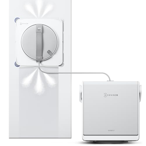 ECOVACS WINBOT W2S Omni Fensterputzroboter mit Multifunktionsstation, intelligenter Bis-an-den-Rand-Reinigung mit TruEdge™, Aufladen während des Betriebs, DREI Wasserdüsen, 12-stufigem Schutz von ECOVACS