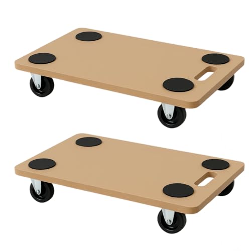 Transportwagen 58 x 30 cm mit 360° Rollen rutschfest – Plattform für Blumentöpfe, Flaschen, Möbel – hohe Strapazierfähigkeit, ergonomischer Griff, Rollen aus Nylon – für Haus, Büro, Garten (2) von ECOVELO