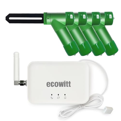 ECOWITT Bodenfeuchtesensor WH51+ Gateway GW3000 mit integrierten 3-in-1-Sensoren, Bodenfeuchtemessgerät, präzise Messung, kapazitive Sonde, Feuchtigkeitsmesser für Garten, Innen- und Außenbepflanzung von ECOWITT