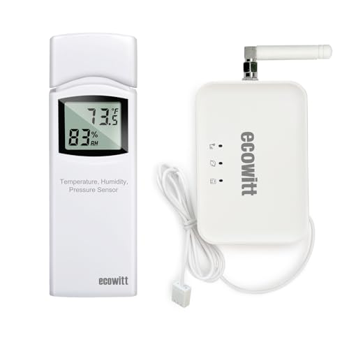 ECOWITT WN31 Mehrkanal-Thermometer – Hygrometer-Sensor + 3-in-1-GW3000-Gateway, Temperatur- und Feuchtigkeitsmesser mit LCD-Display, Fernüberwachung per App, DIP-Schalter ECOWITT WN31 Mehrkanal-Thermometer – Hygrometer-Sensor + 3-in-1-GW3000-Gateway, Temperatur- und Feuchtigkeitsmesser mit LCD-Display, Fernüberwachung per App, DIP-Schalter von ECOWITT