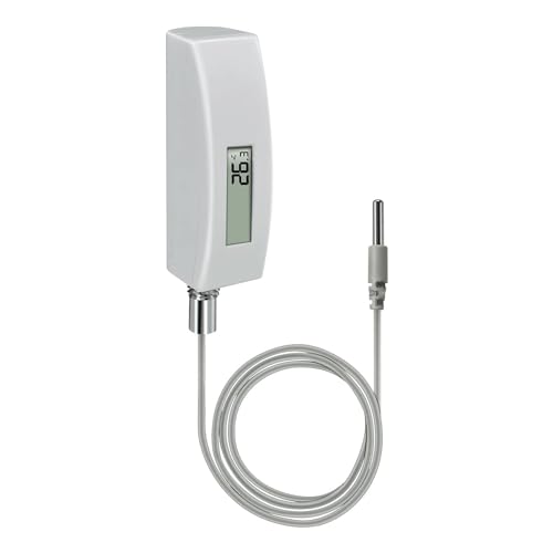 ECOWITT WN34 Wasserdicht Thermometer Sonde Sensor mit LCD Display Digital Temperatursensor 3 Fuß Sonde für Spa, Wasser, Pool, Gefrierschrank und Kühlschrank von ECOWITT