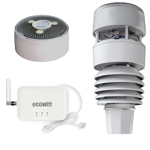 ECOWITT WiFi Wetterstation GW3001, 7 in 1 Garten Wetter Außensensor WS90 + Home 3 in 1 WiFi/Kabel-Gateway GW3000 mit SD-Kartenanschluss, Wettervorhersage-Assistent 868 MHz von ECOWITT