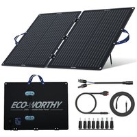 Eco-worthy - 100W Faltbares Solarpanel Faltbar Tragbar Monokristalline mit Neigungshalterungen mit einstellbarem Winkel,MC-4 und 4 dc Adapter für Die von ECO-WORTHY