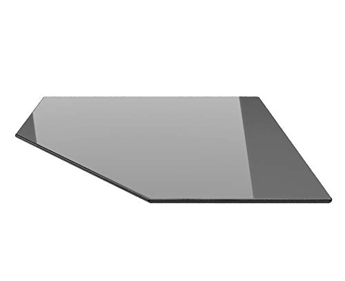Fünfeck 100x100cm Glas schwarz - Funkenschutzplatte Kaminbodenplatte Glasplatte f. Kaminofen (Schwarz FE100x100cm - mit Silikon-Dichtung) von ECOfoxx