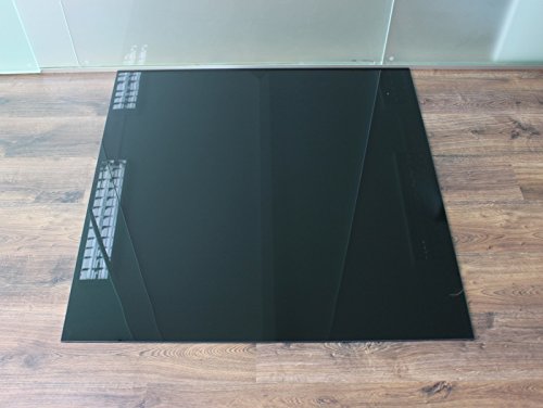 Rechteck 110x120cm Glas schwarz - Funkenschutzplatte Kaminbodenplatte Glasplatte f. Kaminofen (ohne Silikondichtung) von ECOfoxx