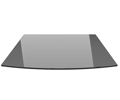 Segmentbogen 100x100cm Glas schwarz - Funkenschutzplatte Kaminbodenplatte Glasplatte (Schwarz SB100x100cm - mit Silikon-Dichtung) von ECOfoxx